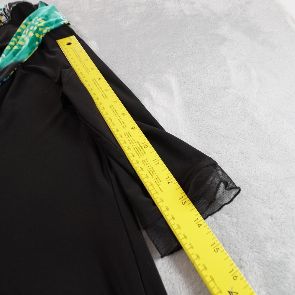 Joseph Ribkoff Blouse Womens 14 Black Cowl Neck 3/4 Sleeve Shark Bite Hem Zipper - Picture 5 of 8